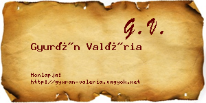Gyurán Valéria névjegykártya